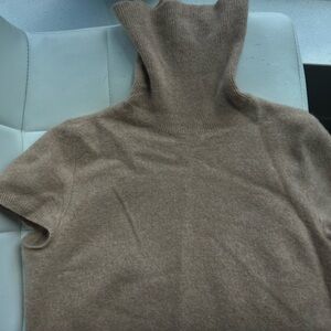 Cashmere Women's High Neck Brown Sweater